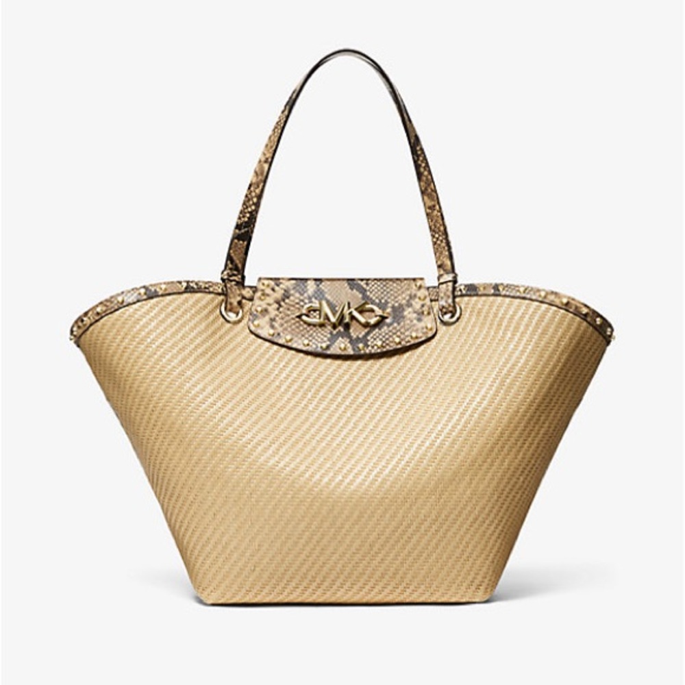 Michael Kors Izzy XL Straw Tote